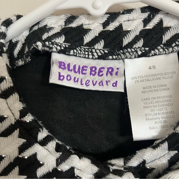 Girls Blueberi Boulevard Houndstooth Print Long Dress Coat Jacket Size 4/5 - Picture 5 of 10